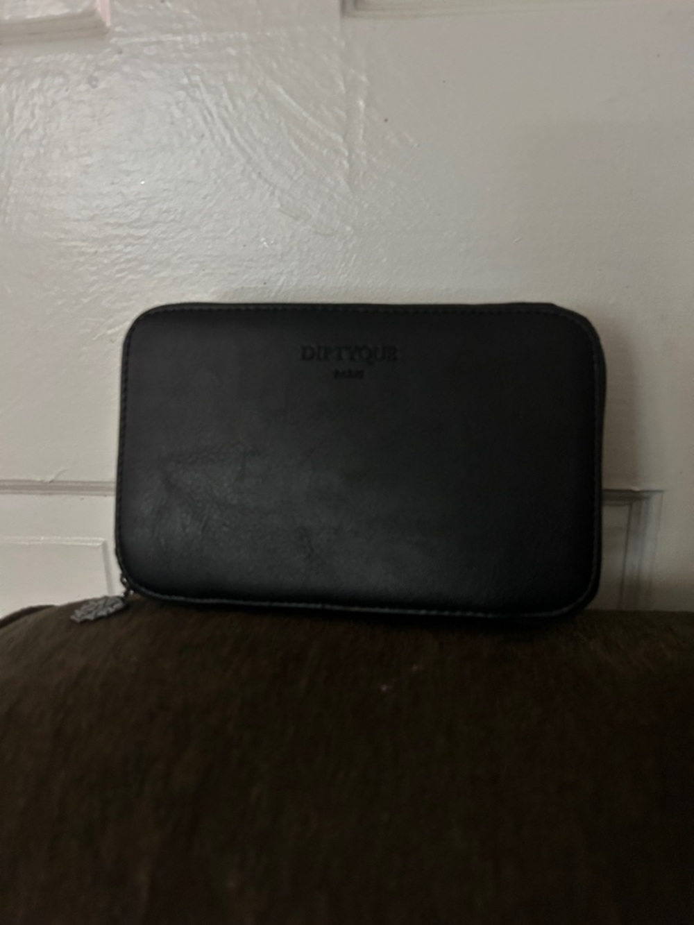 diptyque Black Leather Toiletry Pouch